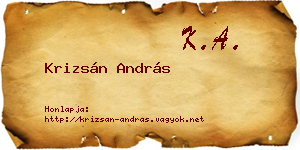 Krizsán András névjegykártya