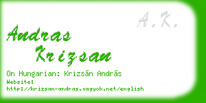 andras krizsan business card