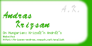 andras krizsan business card